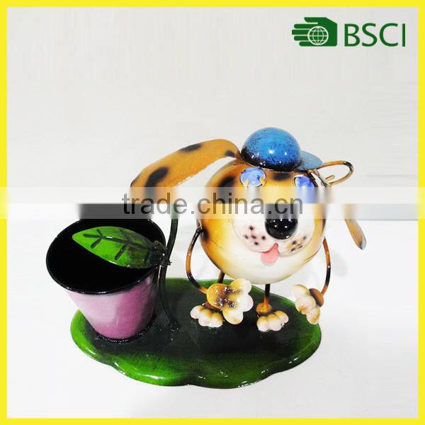 Colorful iron doll planter with bicycle