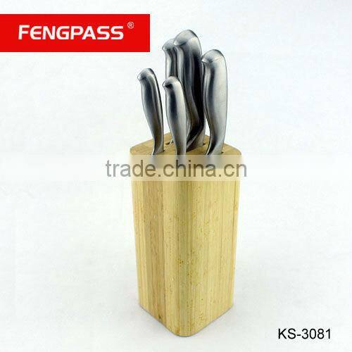 5pcs kitchen knife with wood block (531-609-33)