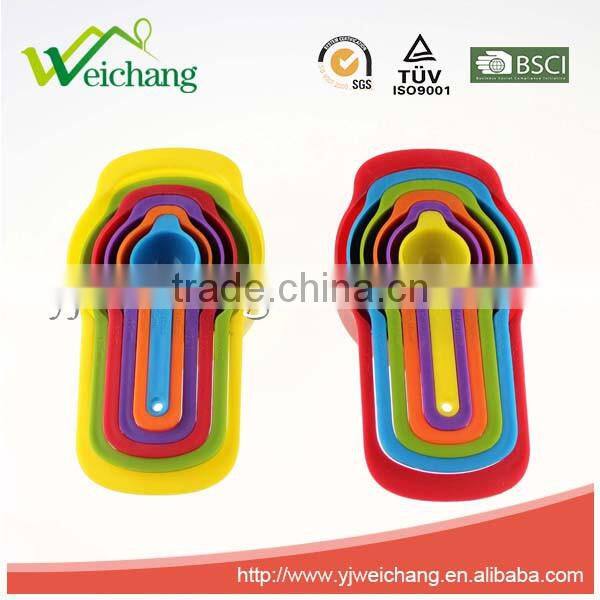 WCE7041 New design colorful Plastic Multicolor Decorative Measuring Spoon and Bowl Set, Set of 8
