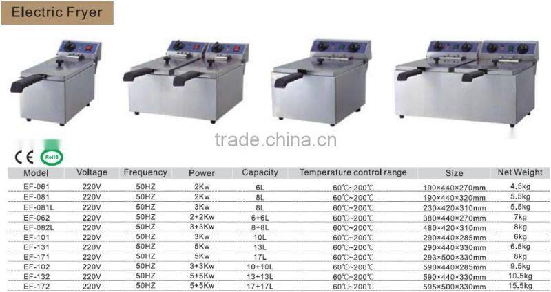 Commercial Kitchen 1 Tank Stainless Steel Gas Deep Fryer