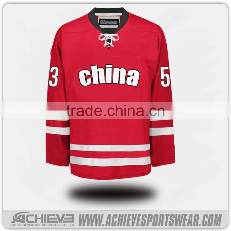 2016 promotional sports wear sublimation printing ice hockey club jersey uniform