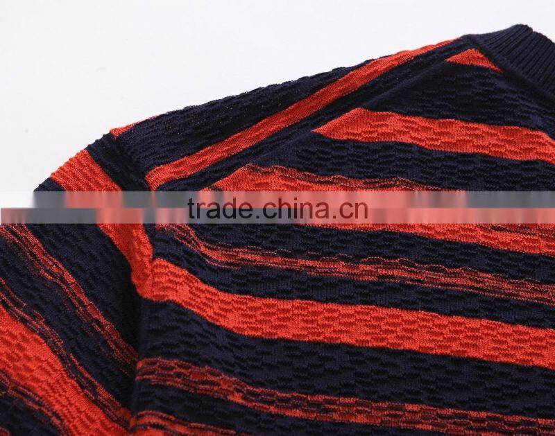 fashion men stripe cotton light knitted sweater