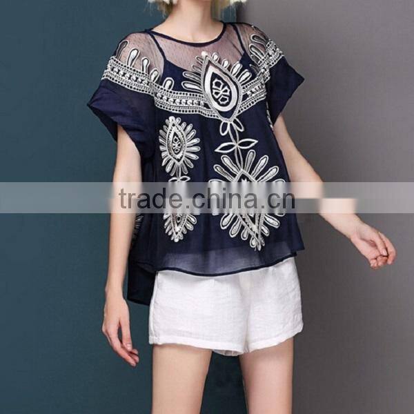 Europe design organza blouse,organza fabric types ,best price organza fabric