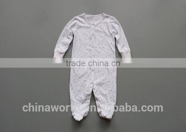 wholesale customized long sleeves Baby footed romper all over printed