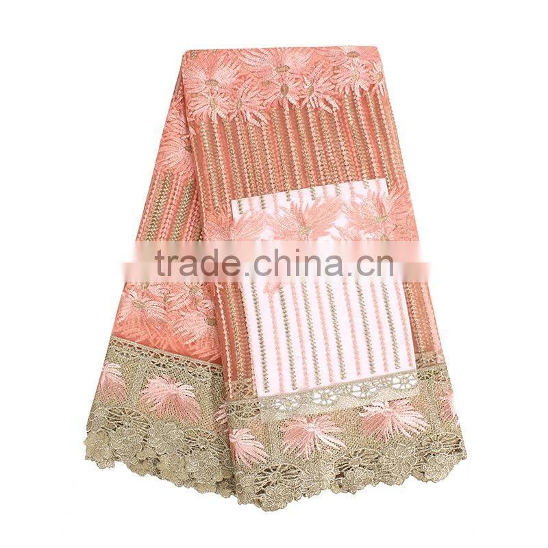 FL1213-4 100% Polyester Embroidery and Beaded French Laces Fabric