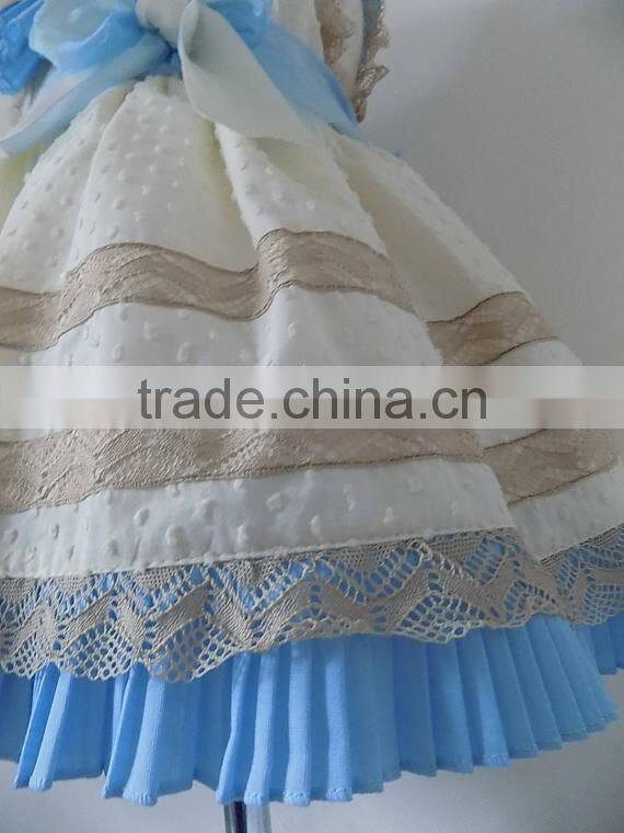 New Design Swiss Dots With Cape Collar Baby Girls Clothes Dress