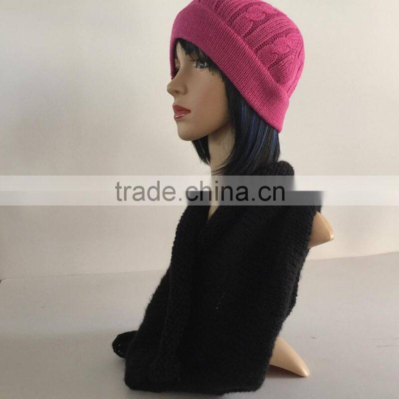 Black fashion young neck PV fleece tube scarf factory