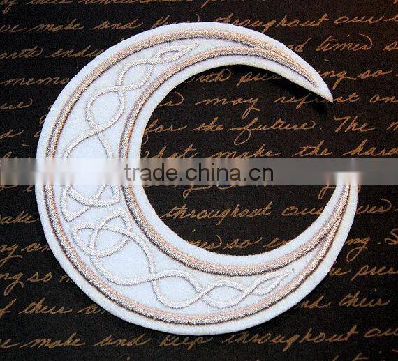 Custom high quality embroidered creative moon patch for clothes embroidery patch made in china choose size/color