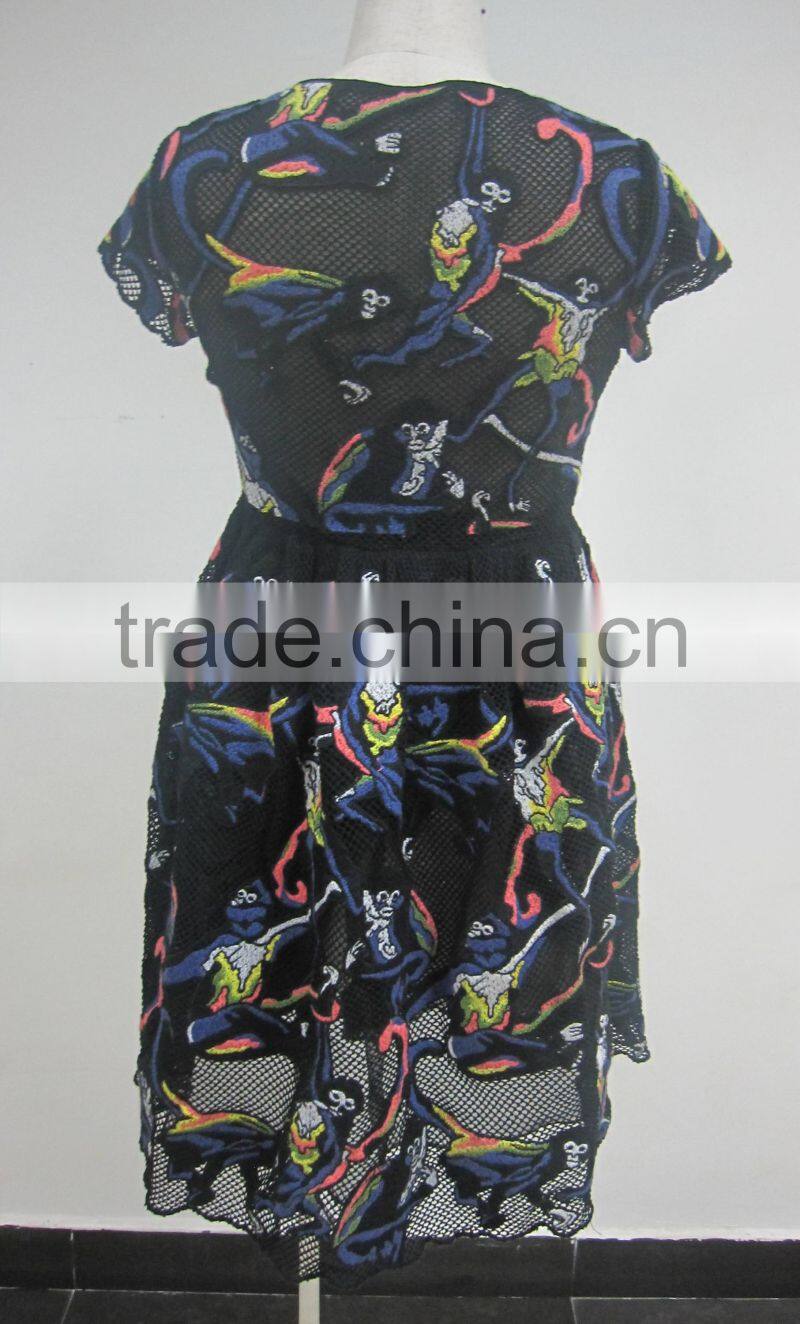 ladies floral style crochet casual dress