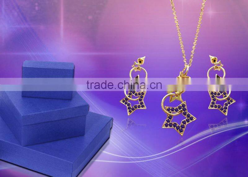 Gold Plated Pendant Set with Purple Amethyst