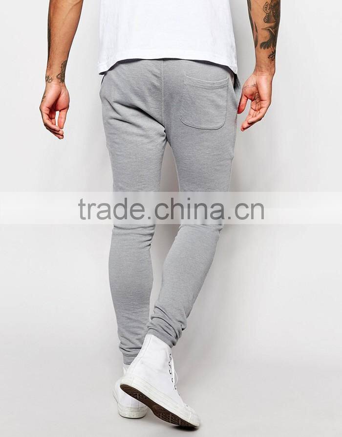Fitted cuffs super skinny men custom joggers with knee rips