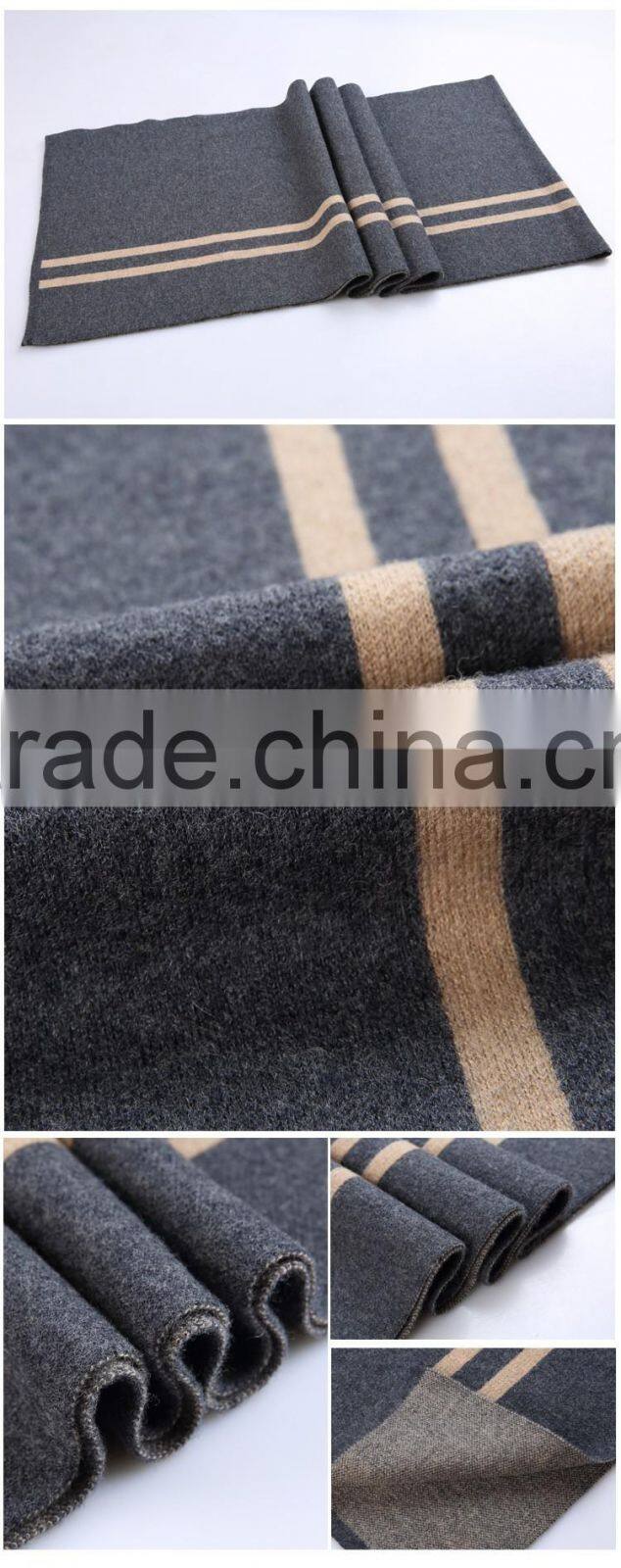 Fashionable Design Top Men's 100% Wool Knit Winter Soft Scarf