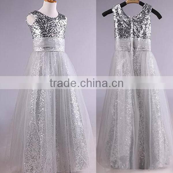 Flower Girls Sequins Tutu Dress Kids Long Birthday Party Dress