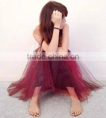 Rose Red Glitter Tutu Mother Daughter Matching Dress Summer New Style
