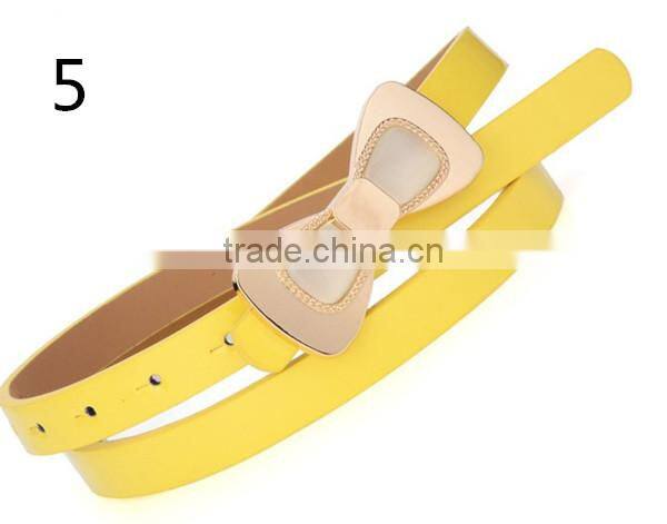 latest design new model hot sale 12colors choice with butterfly design PU leather material belt women