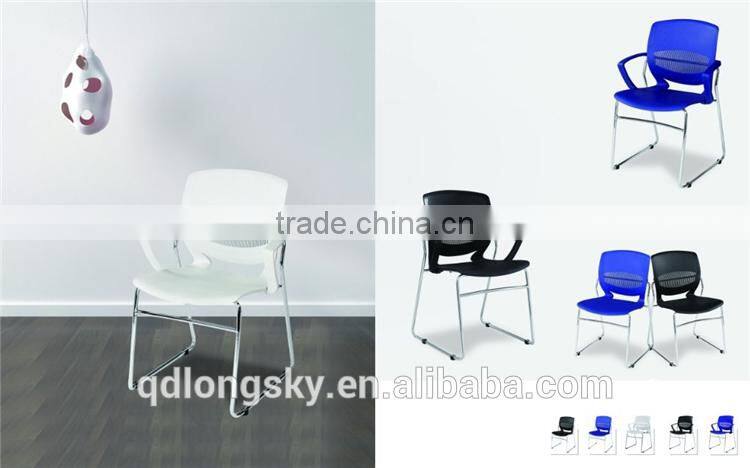 LS-4025F Fashion design stackable metal frame plastic chair with arms metal stacking conference chair