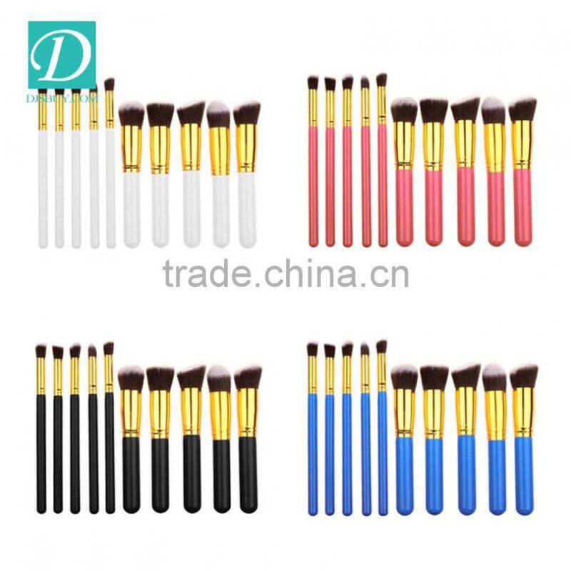 Black Wood Oval Handle Makeup Brushes