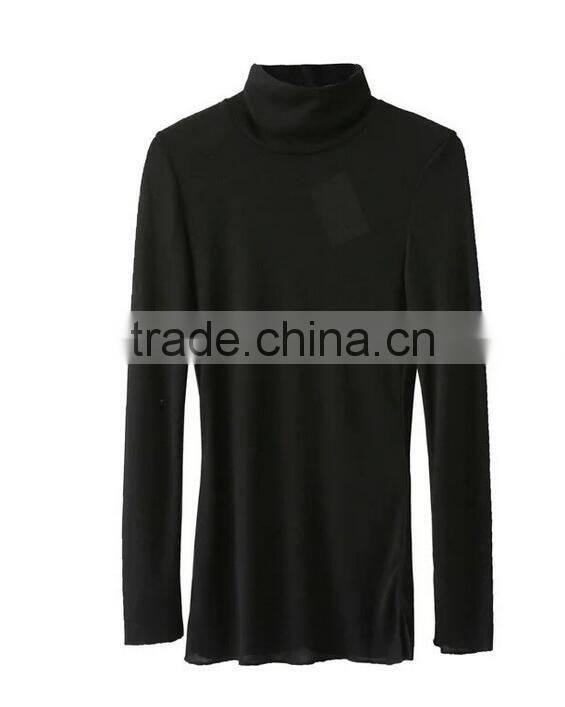 Runwaylover EY2372B 2017 ladies Sexy Turtleneck Tight T-Shirts