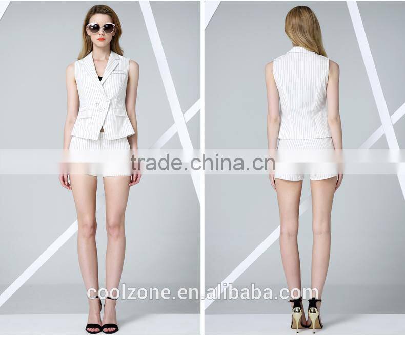 Women summer two pieces business suits office lady casual uniform