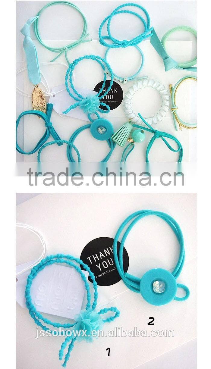 2017 Hot Sale Turquoise Knotted Hair Tie Set