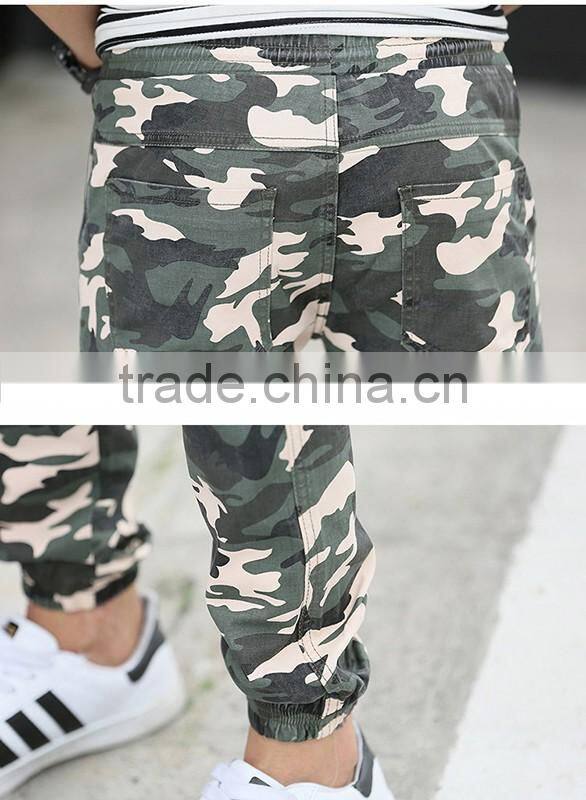 Stylish Men Casual Jogger Pants / 100% Cotton Camo Pants /Zip Pants P170214