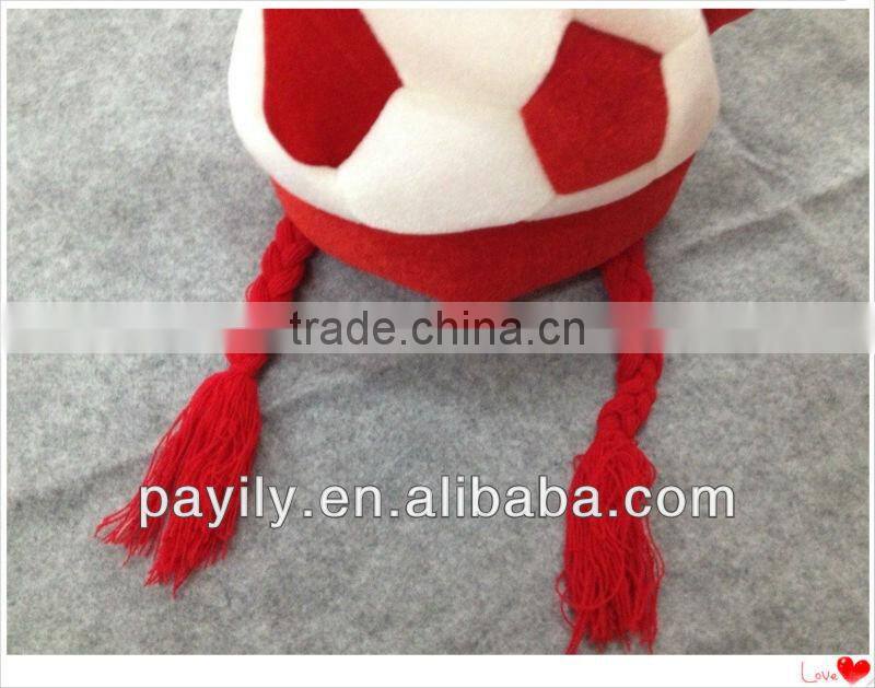 EN71 Carnival Hat Red horn football hat with braids