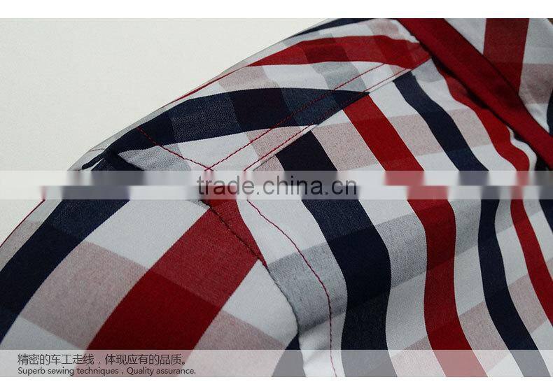 2017 latest plaids mens shirtslong sleeves with two pockets