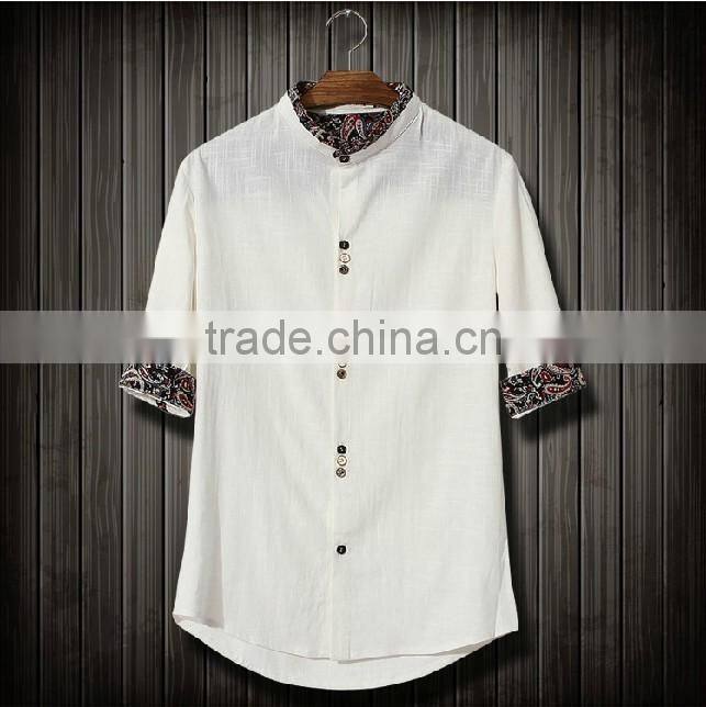 NEW DESIGN Chinese collar linen hemp shirt