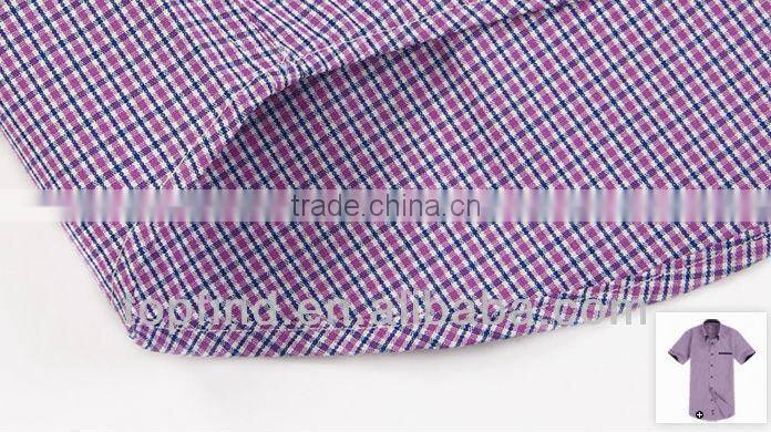 Fashion double button down collar fake pocket short sleeve shirt