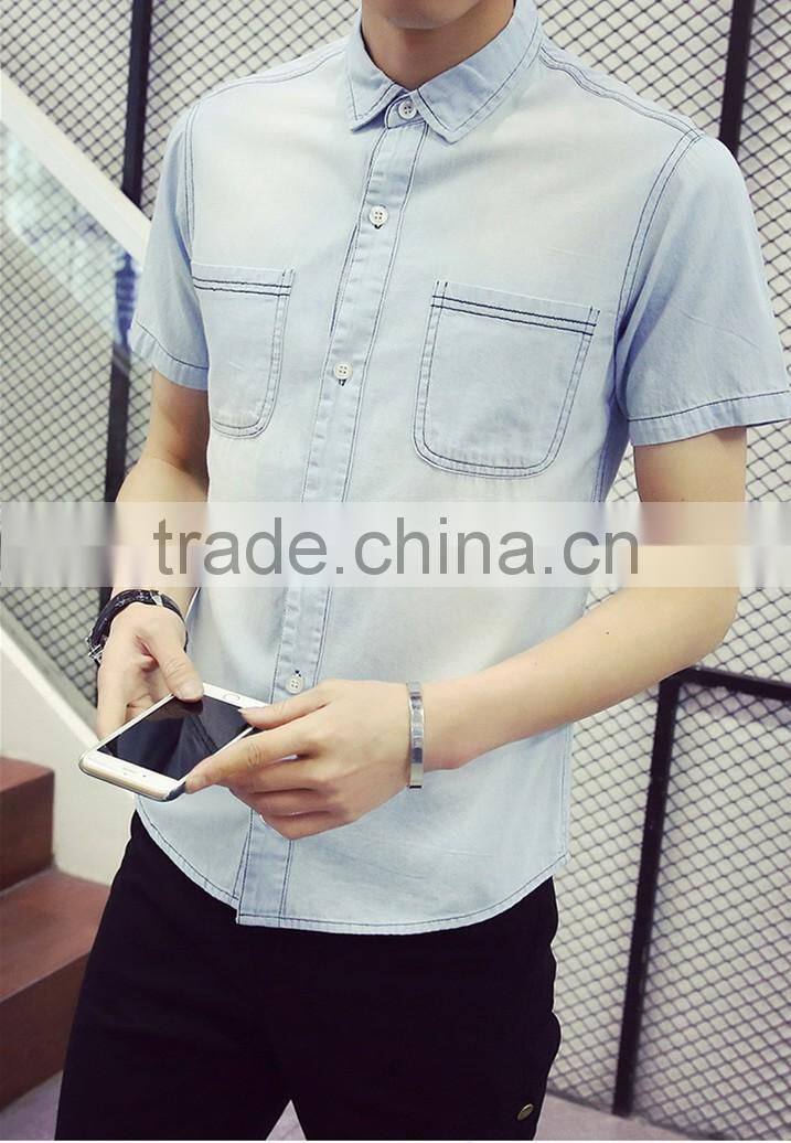 Short sleeve shirt retro plus-size half sleeve lining cowboy clothing