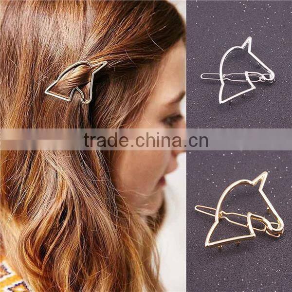 Hair Accessories Unicorn Silver Tone Hairpin For Lady