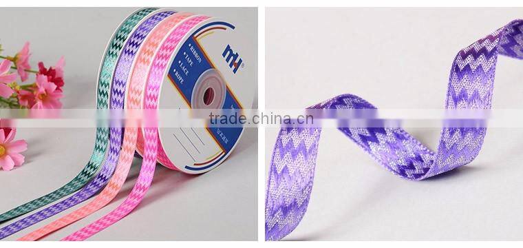 ZIG ZAG Print Wired Edged Satin Ribbon Roll