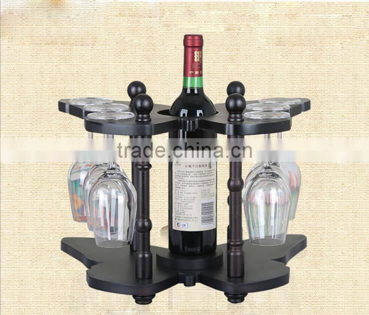 European style creative wine rack, wooden frame, wooden butterfly wine shelf