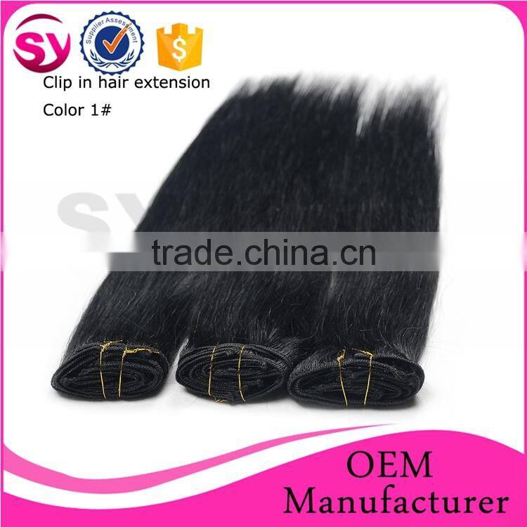 Factory Wholesale Price Cheap 100% Human Hair Clip In Hair Extension, Clip In Hair Extensions For African American