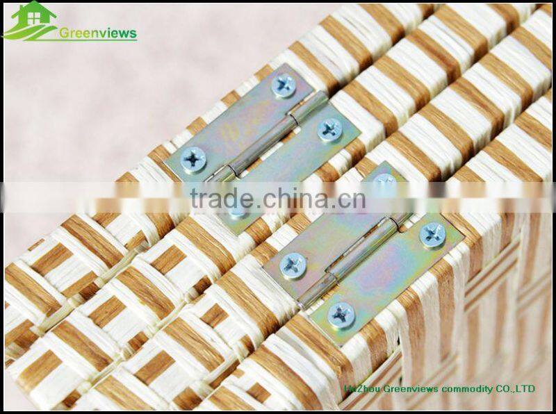 Folding paper rope wooden frame screen Canvas Printed Paper rope style room divider screen GVSD002
