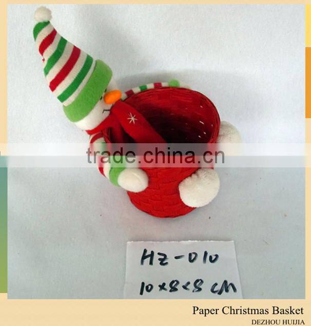 Handmade ortwort small paper basket for Christmas