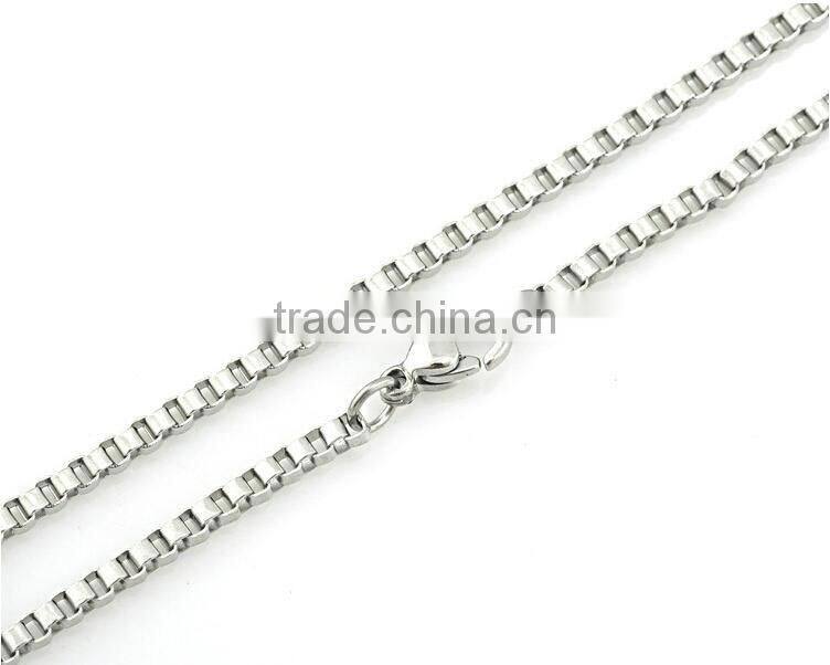 Wholesale Stainless Steel 1.5mm to 4mm Box Chain Necklace Jewelry