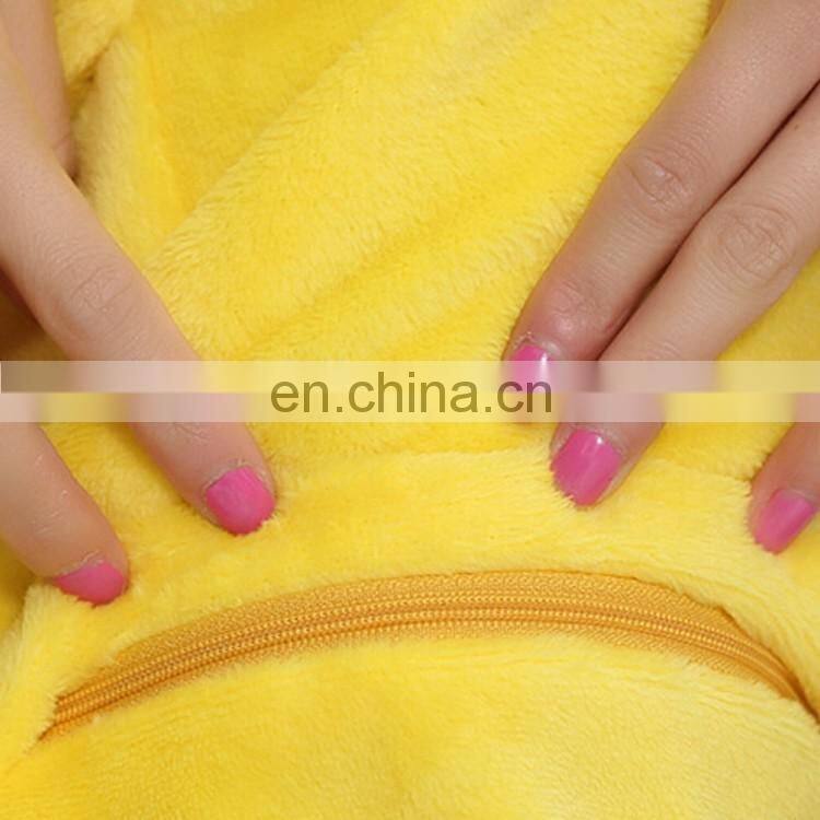 Hot sale high quality flannel funny pikachu cartoon pajamas animal jumpsuits for adult