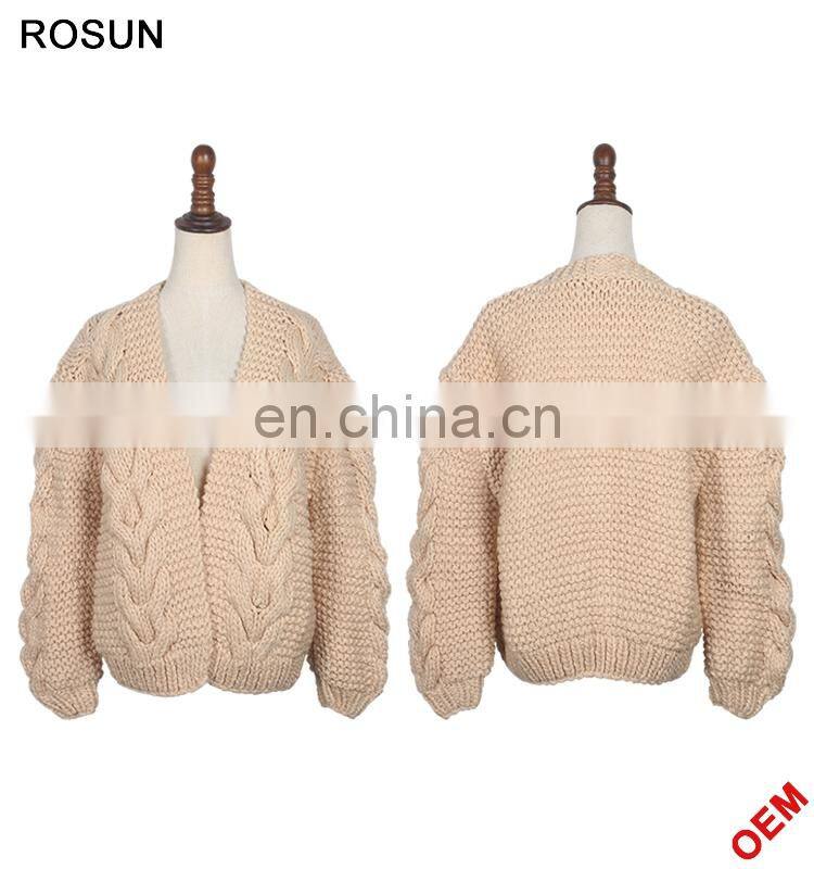 Luxurious 100% Merino Wool Heavy Chunky Cardigan Sweater