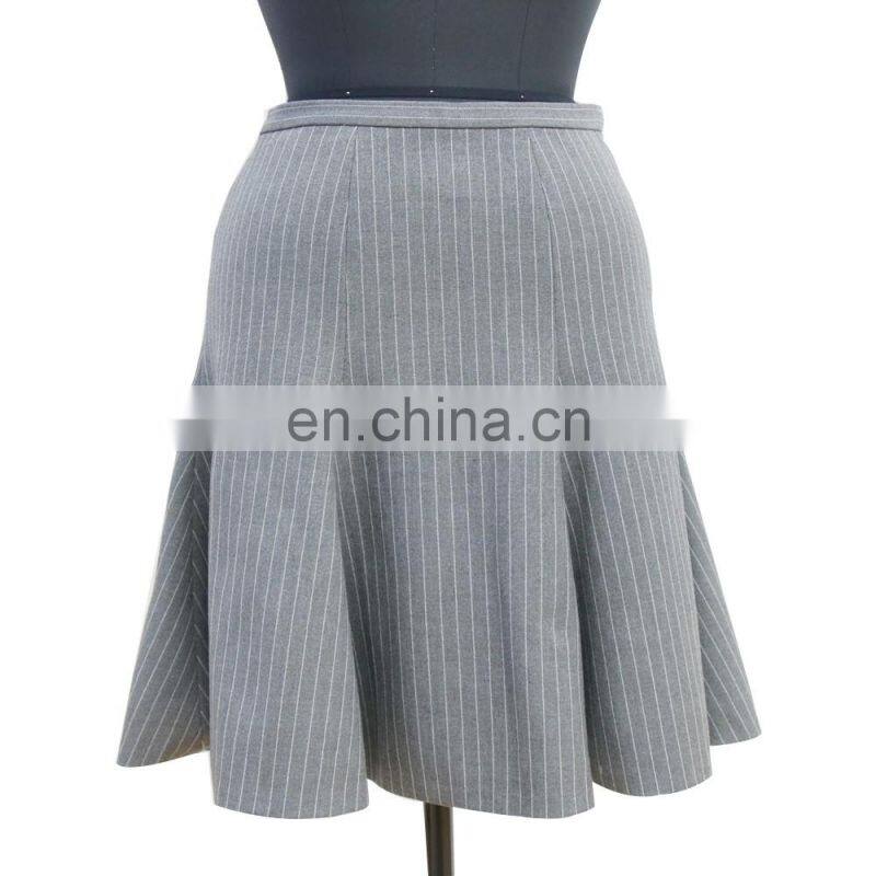 high quality elegant office knee length formal stripe trumpet skirt