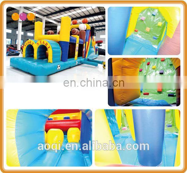 AOQI newest design EN14960 certified gaint inflatable obstacle course for kids for sale