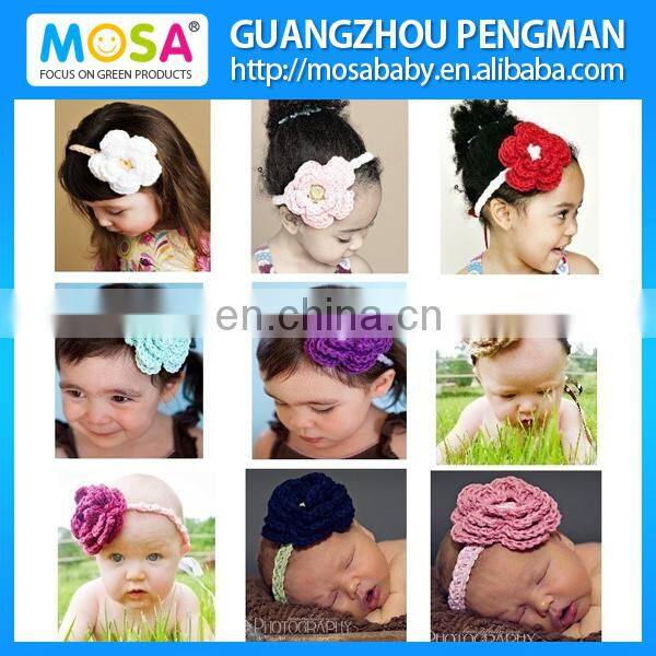 2014 New Crochet Kid Girl Purple Flower Headband, Newborn Hair Band Photo Props