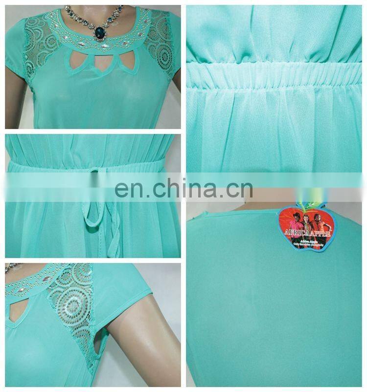 Summer New Fashion Ladies Blue Chiffon Tops Sexy Casual Blouses For Women 2016