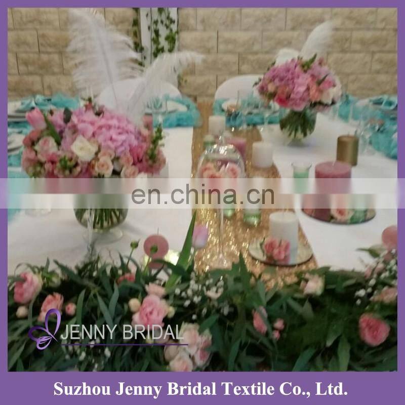 NP018C turquoise 3d organza ruffles kids placemats for dining table