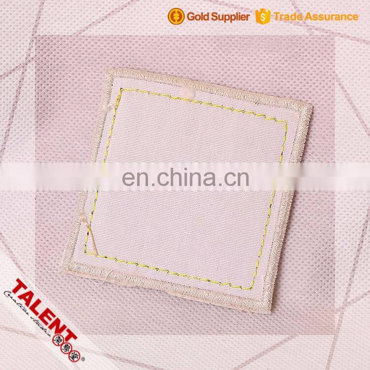 custom hot stamping brand logo bordure border jeans small leather patch sewing canvas for decoration