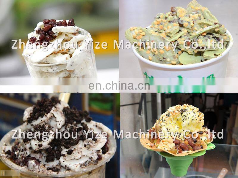Thailand style freezing rolled fried ice cream machine with best compressor