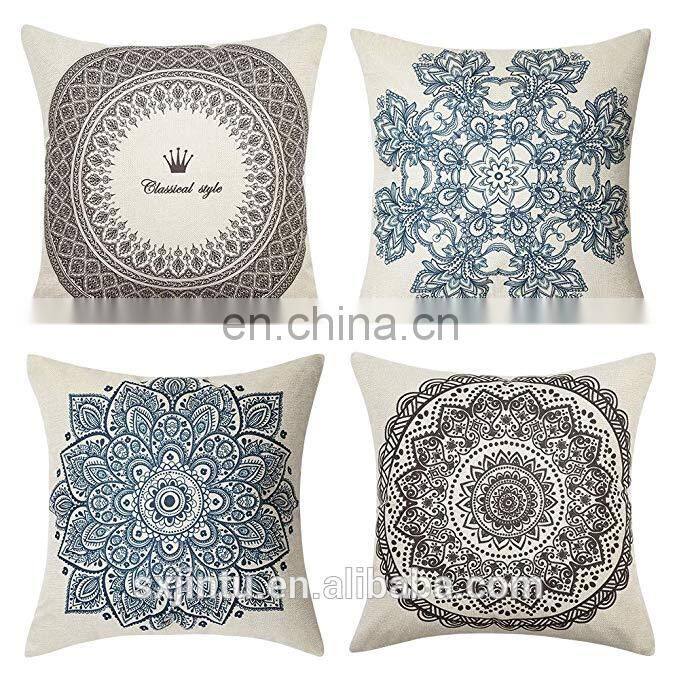 Custom Durable Cotton Linen Burlap Square Throw Cushion Cover pillow Case for Bedroom