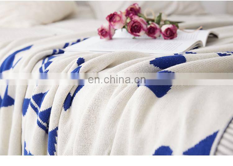 RAWHOUSE hot sale Ivory white Claret Navy blue knitted cotton blanket