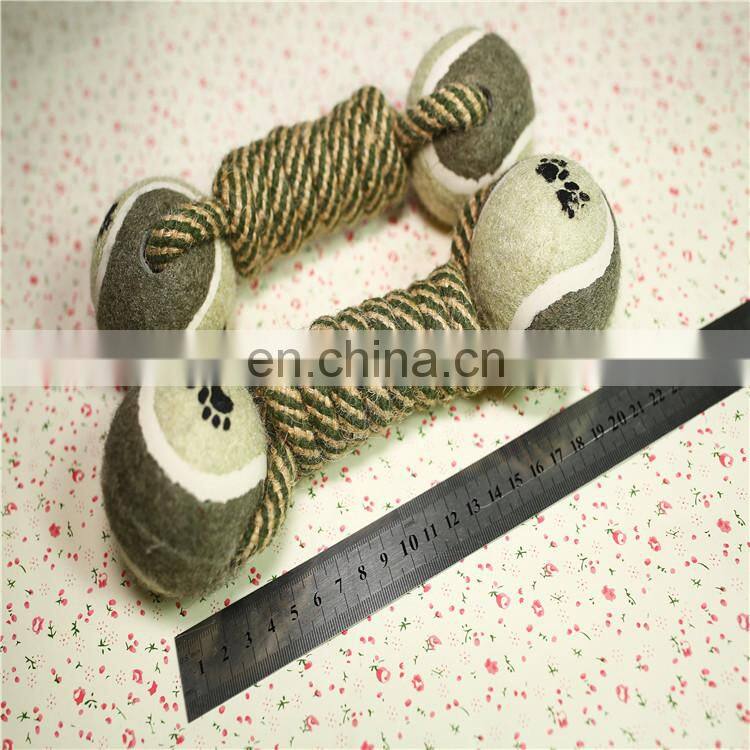 Durable Handmade Knitted dumbbell large pet toys dog