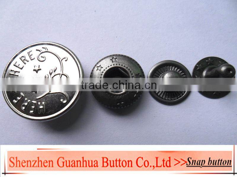 Metal press snap button